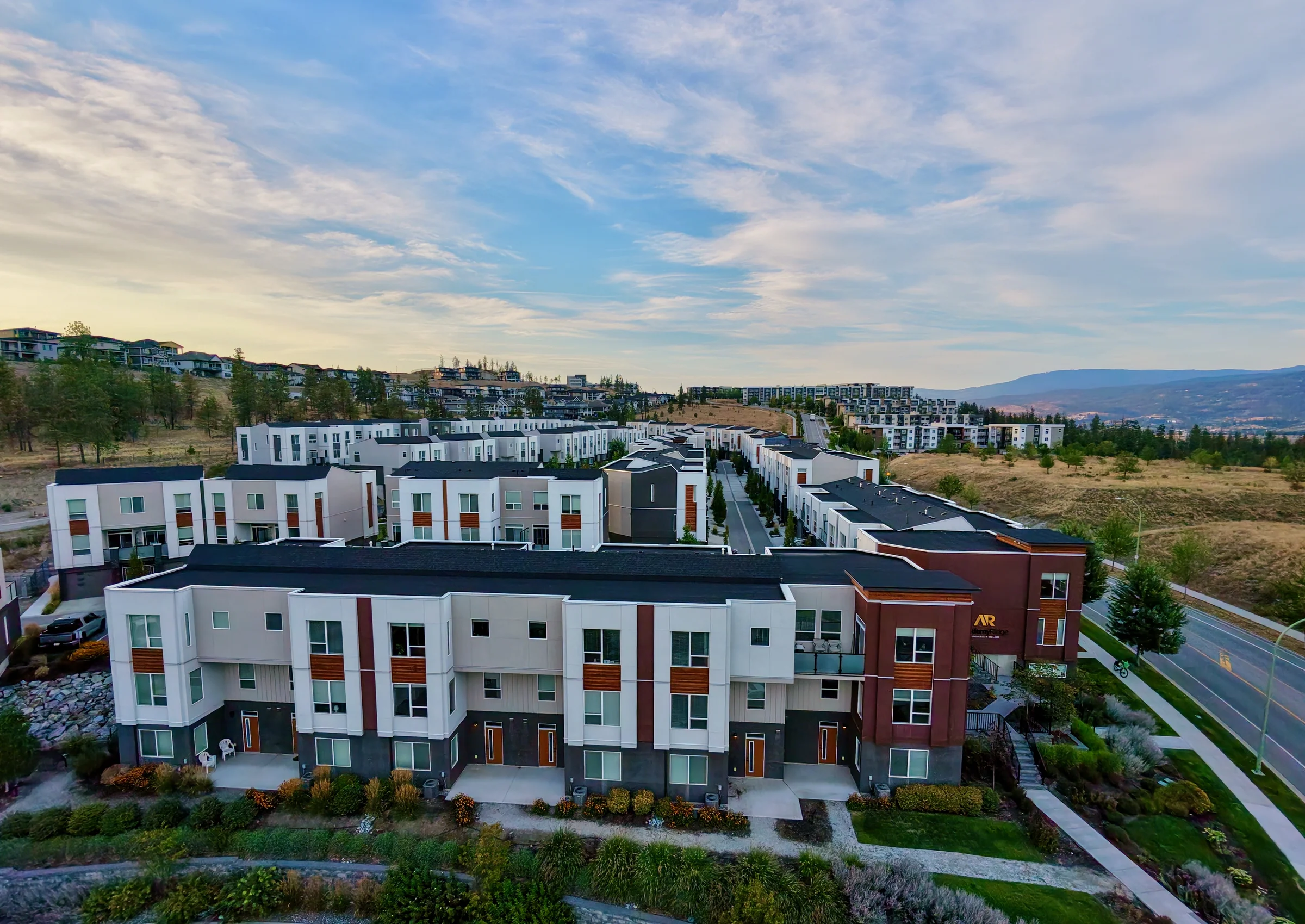 Aerial view of Academy Ridge at University Village along Academy Way