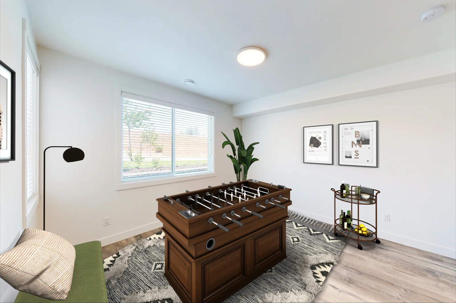 An Academy Ridge lock-off flex room furnished as a games room, second view