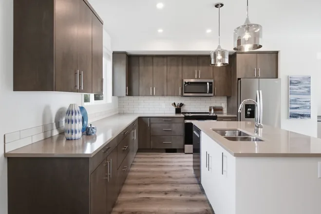 Modern kitchen in the Alpha show home