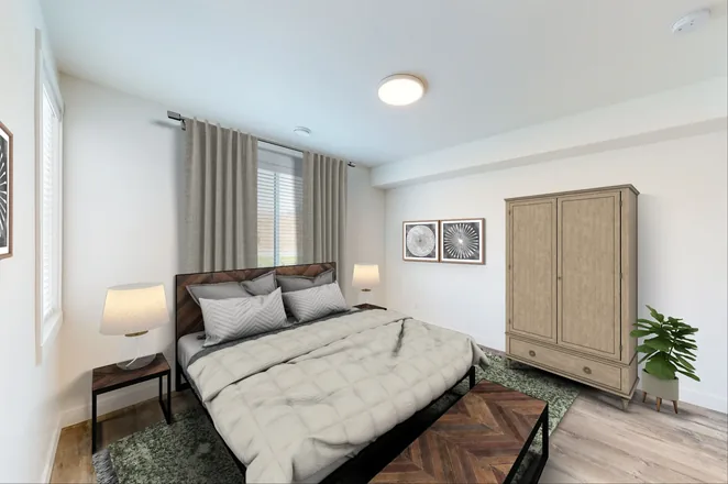 A lock-off flex room, furnished