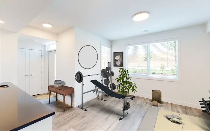 A lock-off flex room, furnished