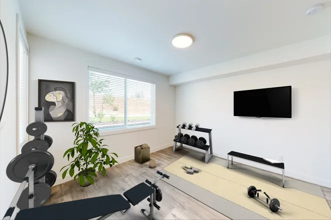 A lock-off flex room, furnished