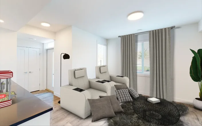 A lock-off flex room, furnished